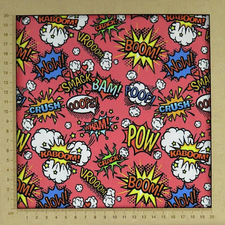 Tissu jersey comics BD rose