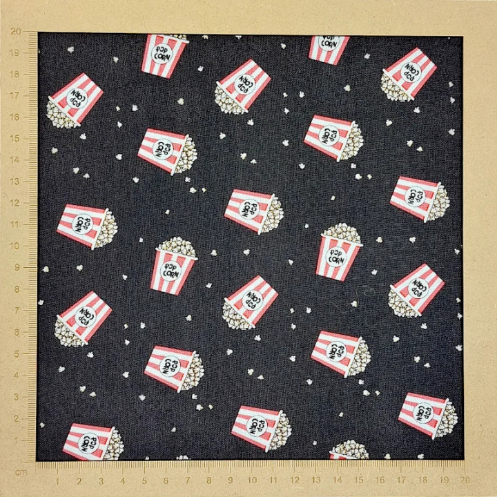 Tissu pop corn marron très foncé - coton