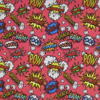 Jersey imprimé comics bulles pop rose corail