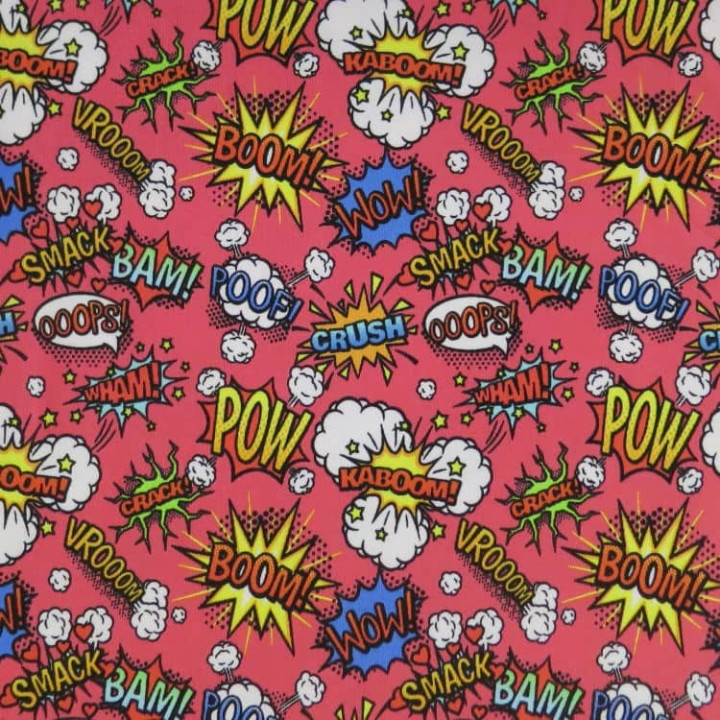 Jersey imprimé comics bulles pop rose corail