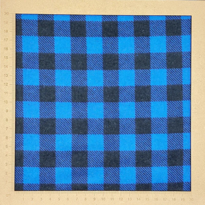 Flanelle bleue et noire à carreaux - flanelle de coton