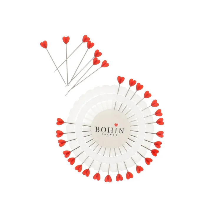 Épingles à tête cœur Bohin – Lot de 30