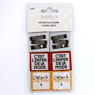 6 Étiquettes Tissées Bohin à Coudre – Couds Couds Toi, C’est l’Enfer de la Mode