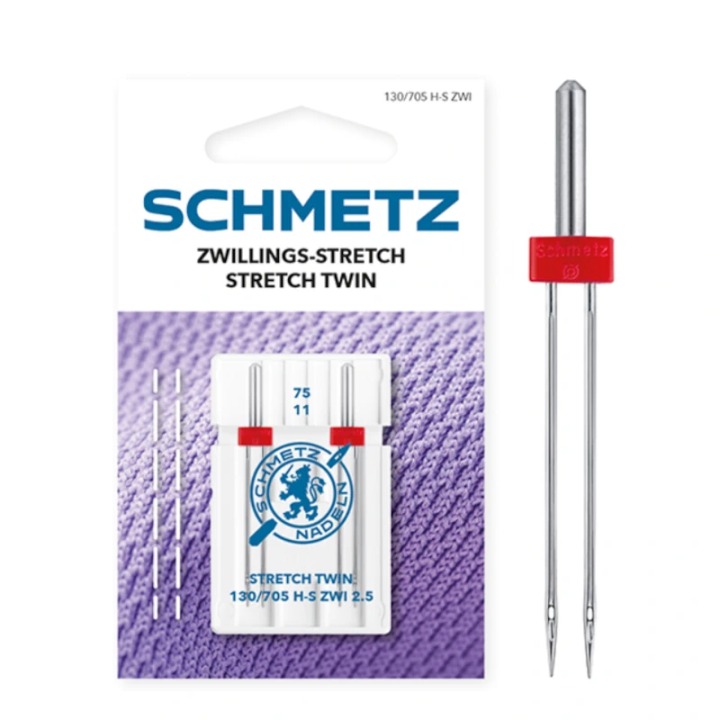 Schmetz Stretch Twin – Aiguille double pour tissus extensibles