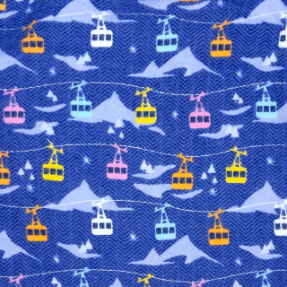 Tissu flanelle de coton bleu à motifs téléphériques – Camelot Fabrics