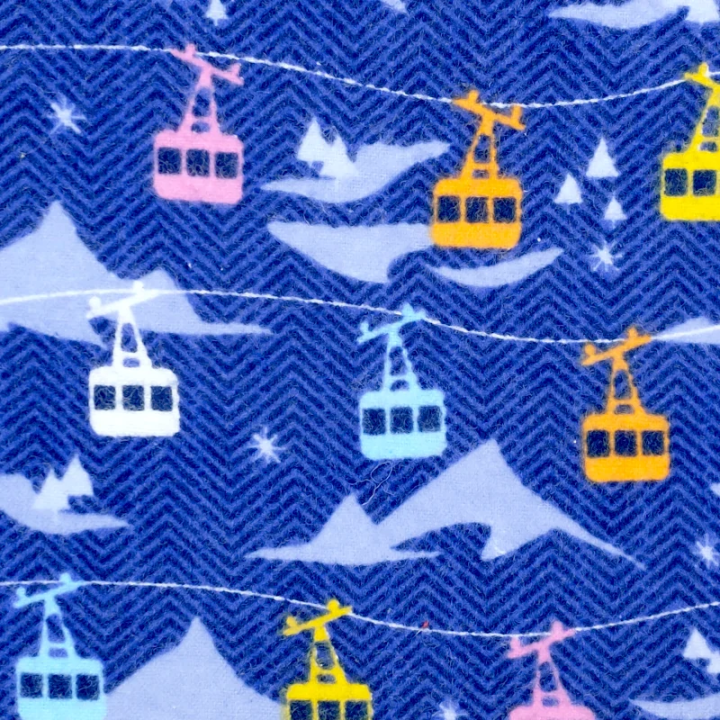 Tissu flanelle de coton bleu à motifs téléphériques – Camelot Fabrics