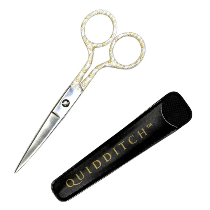 Ciseaux Harry Potter Quidditch – Blancs et jaune d'or avec étui 15 cm
