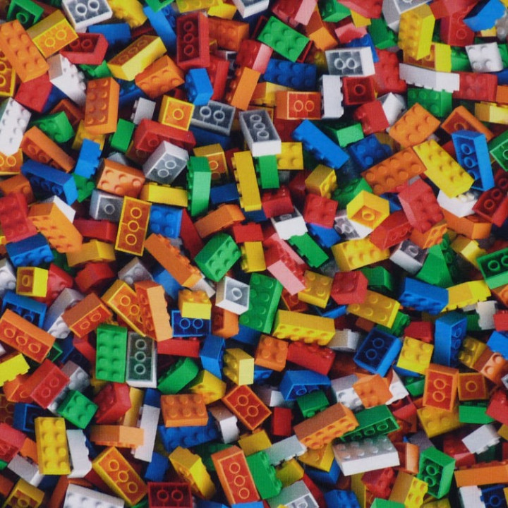 Tissu jersey briques Lego