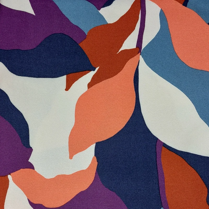 Tissu viscose crêpe Bouquet bleu Mind the Maker