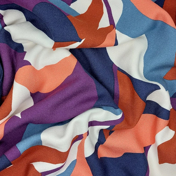 Tissu viscose crêpe Bouquet bleu Mind the Maker