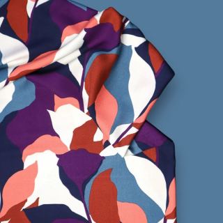 Tissu viscose crêpe Bouquet bleu Mind the Maker