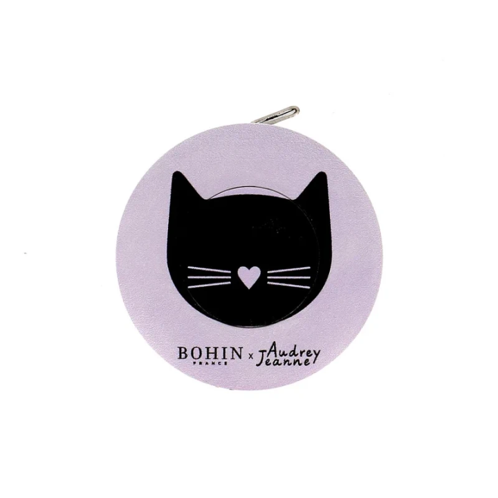 Mètre enrouleur chat cœur Bohin 150 cm