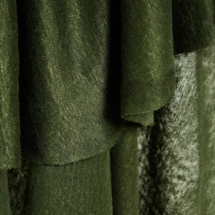 Jersey de lin fin vert kaki Mind the Maker