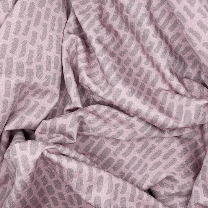 Tissu French Terry Stenzo vieux rose motif moderne coton stretch – sweat léger - au mètre