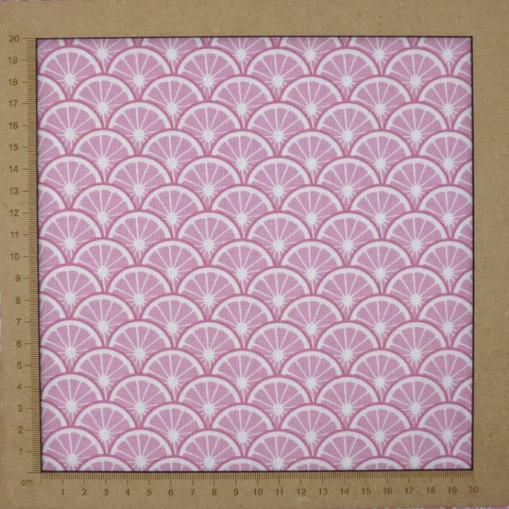 Tissu oranges roses en tranches - coton