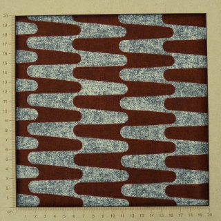 Tissu graphique années 70 vagues grises et bordeaux