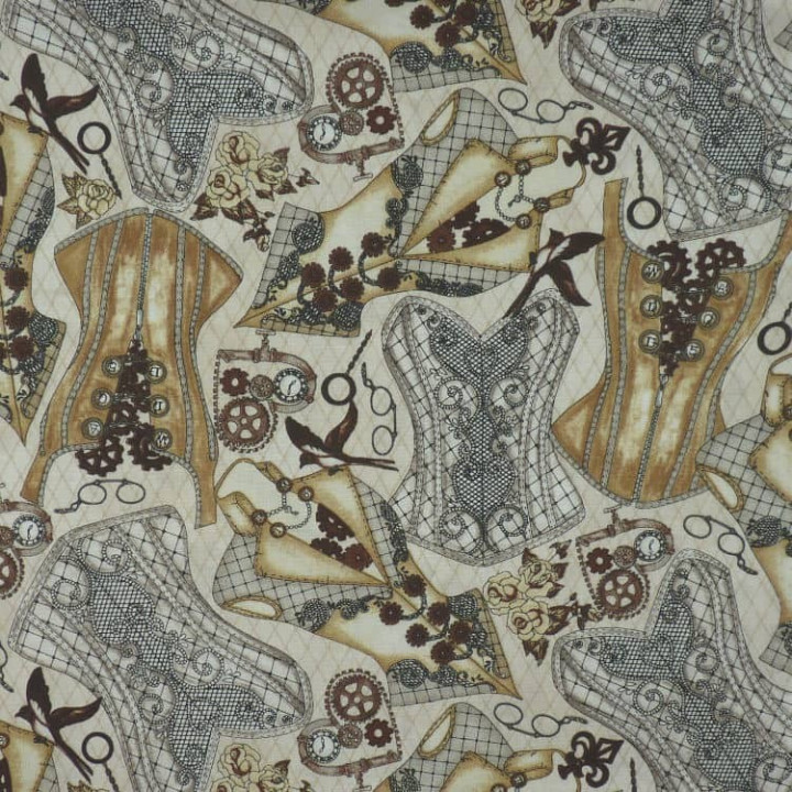 Tissu corsets steampunk - coton