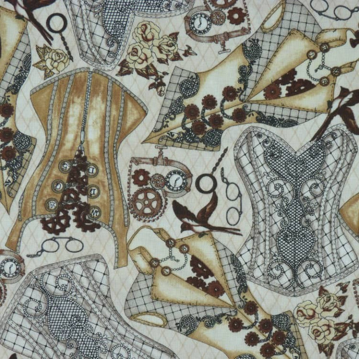 Tissu steampunk corsets - coton