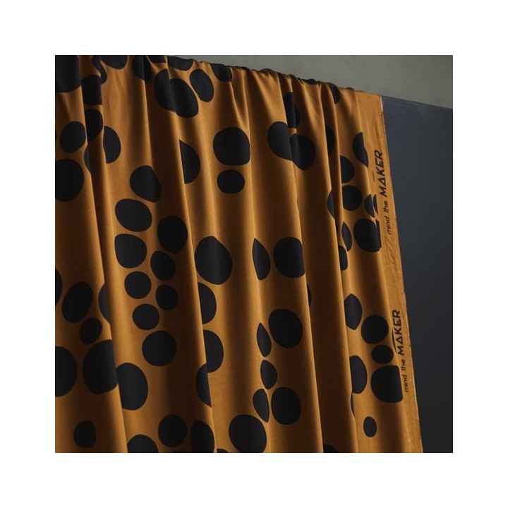 Tissu viscose ocre Mind the Maker à gros pois