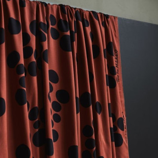 Tissu viscose rouge brique gros pois irréguliers au mètre Mind the Maker