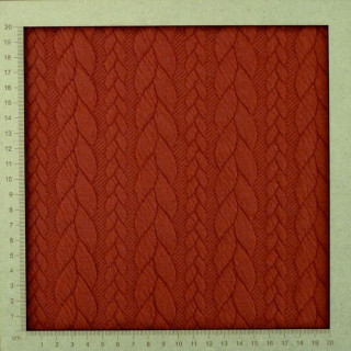 Tissu sweat torsades terracotta