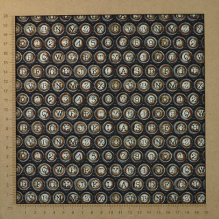 Tissu touches de machine à écrire rétro - coton