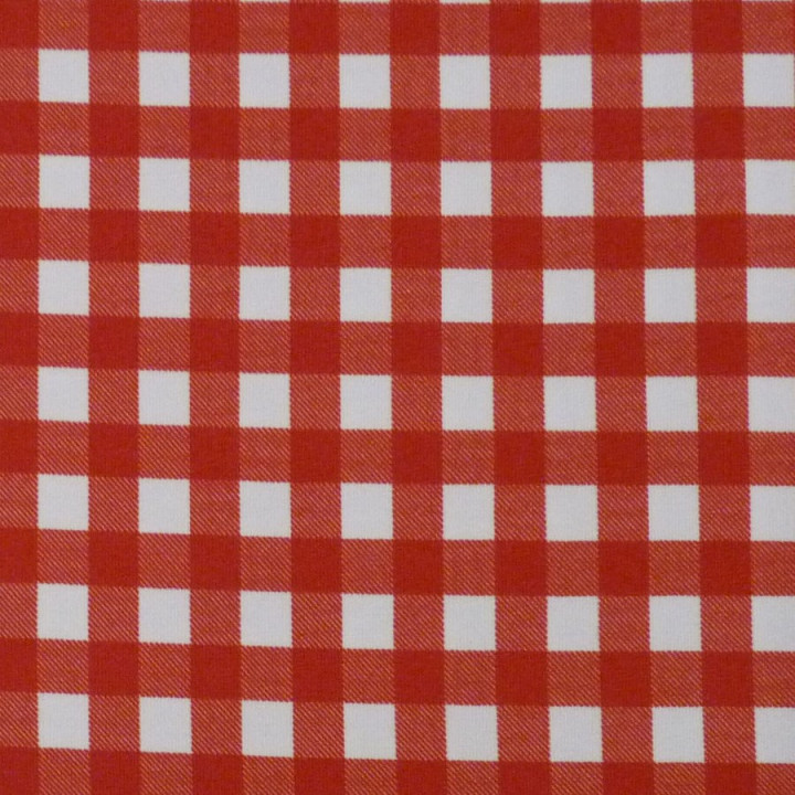 Tissu jersey vichy rouge et blanc pour coudre des robes et T-shirts