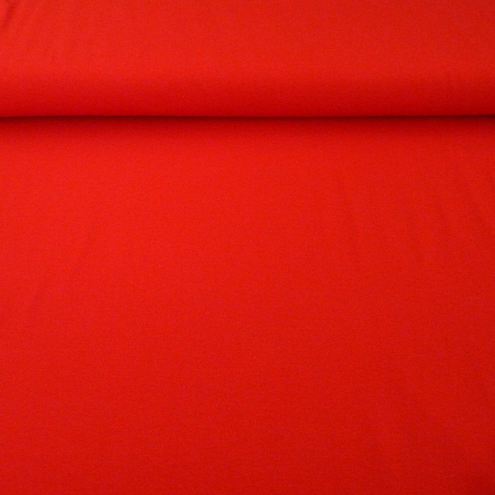 Tissu jersey rouge vif uni élasticité 80%