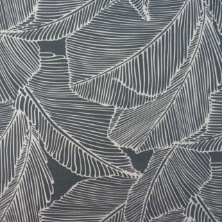 Tissu jersey gris motifs feuilles blanches – Jersey Stof Oeko-Tex