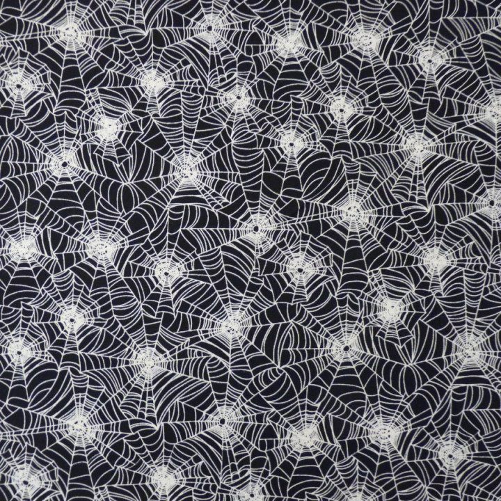 Tissu toile d'araignée gothique noir et blanc