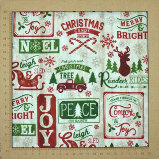 Tissu Noël rétro - coton
