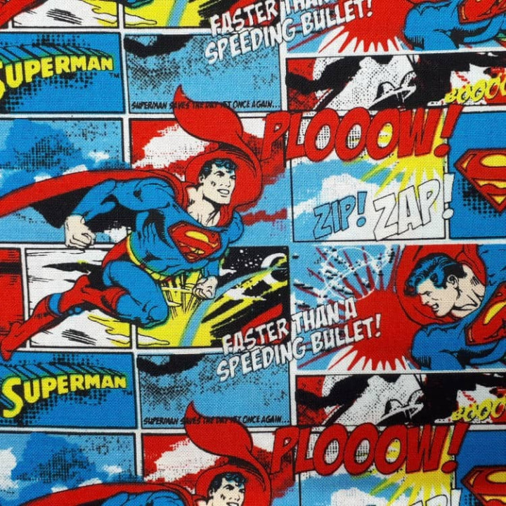 Tissu coton Superman bande dessinée