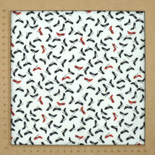 Tissu chaussures à talons fond blanc - coton
