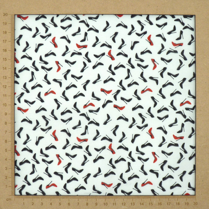 Tissu chaussures à talons fond blanc - coton