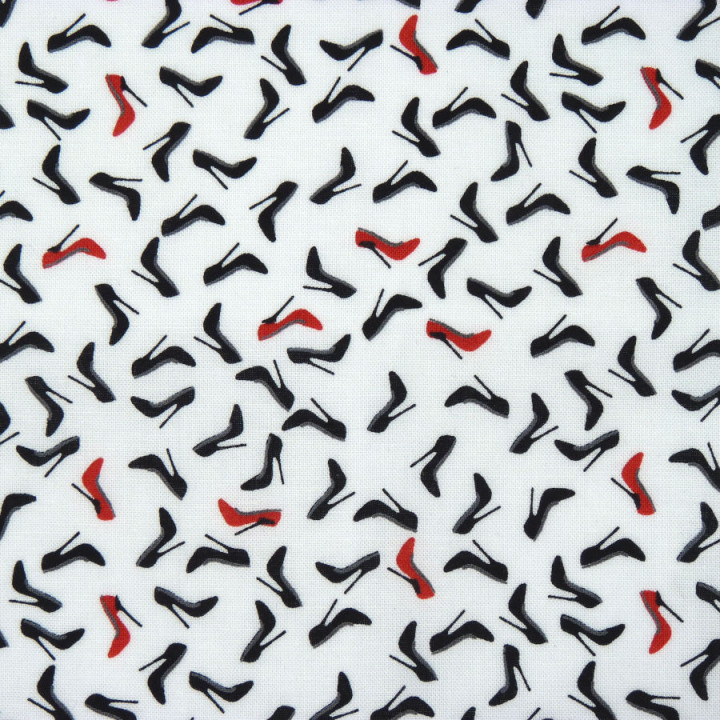 Tissu chaussures à talons fond blanc - coton