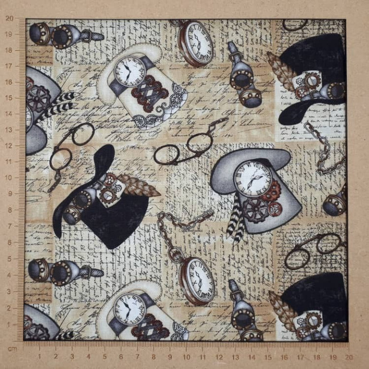 Tissu steampunk chapeaux - coton