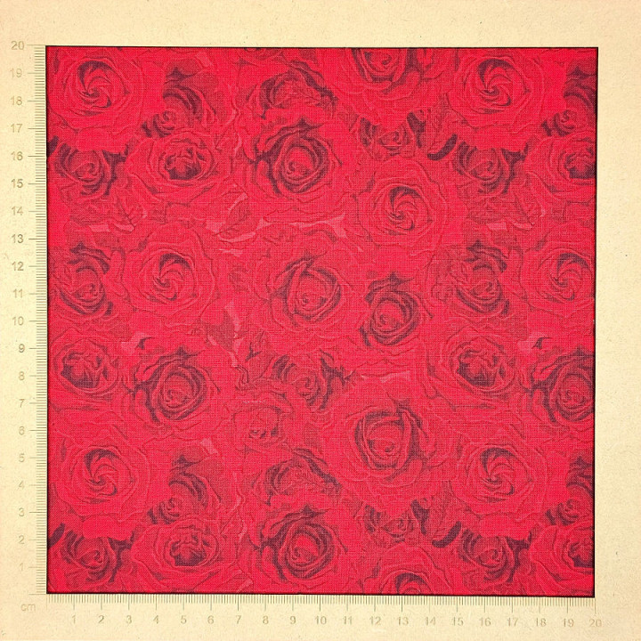 Tissu roses rouges - coton