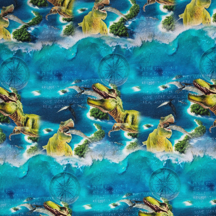 Tissu jersey dinosaures tyrannosaures