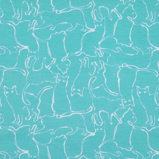 Tissu jersey chats turquoise pastel – Jersey coton stretch Art Gallery Fabrics Oeko-Tex