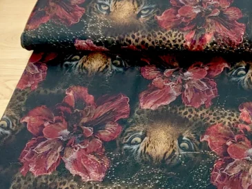French terry lépoard et fleurs